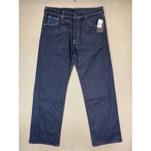 RMC Martin Ksohoh Jeans Mens 38 Blue Japanese Embroidered Straight Relaxed Denim